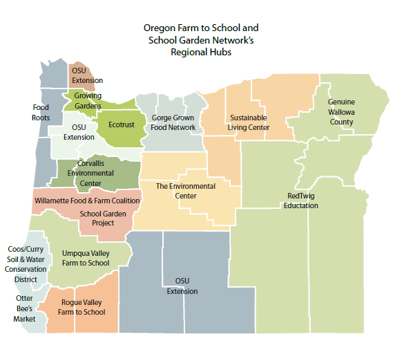 Oregon Department Of Education Regional Hubs Farm To School And   Regional Hub Map.PNG